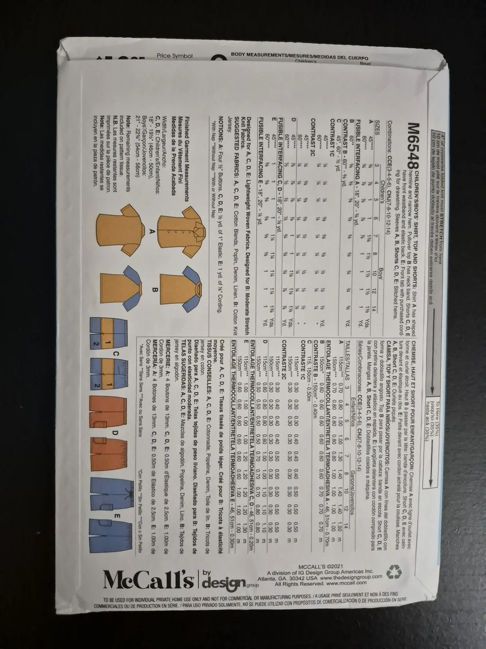 McCall's Pattern M6548 *UNCUT*